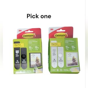 Command Picture Hanging Strips Mega Pack - Black Or White NIB One Box